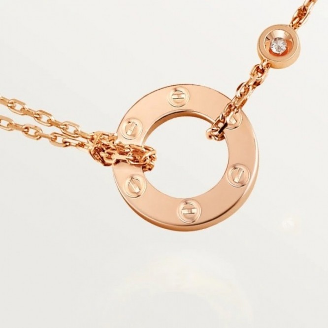 Cartie LOVE NECKLACE, 2 DIAMONDS LOVE ネックレス、ダイヤモンド2個